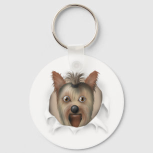 Chaveiro Yorkshire terrier que rebenta para fora