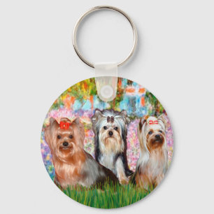 Chaveiro Yorkshire Terriers (três) - Jardim