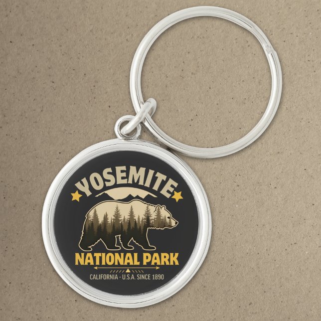 Chaveiro Yosemite National Park Vintage Bear (Criador carregado)