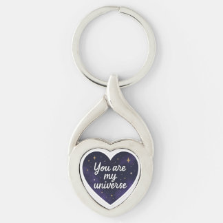 Chaveiro You Are My Universe – Romantic Galaxy Heart Keycha