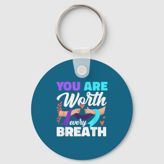 Chaveiro You Are Worth Every Breath Depression Awareness  (Frente)