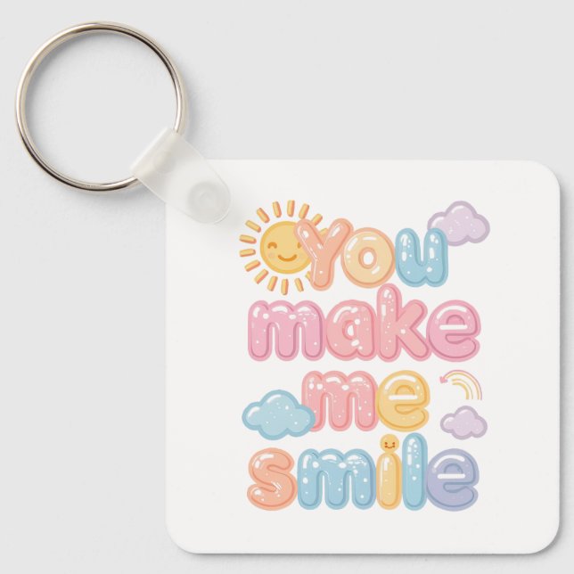Chaveiro "You Make Me Smile" with Sun and Clouds (Frente)
