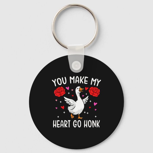 Chaveiro You Make My Heart Go Honk Valentine Goose  (Frente)
