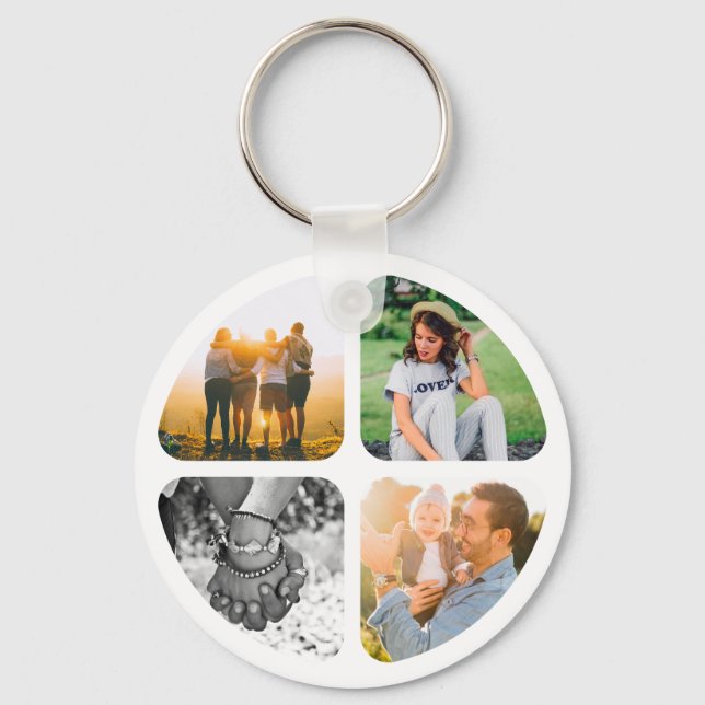 Chaveiro Your 4 Photos Round Keychain (Frente)