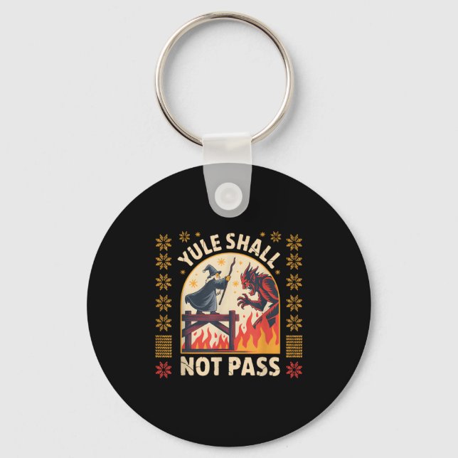 Chaveiro Yule Shall Not P Fantasy Krampus Holiday Pun Funny (Frente)