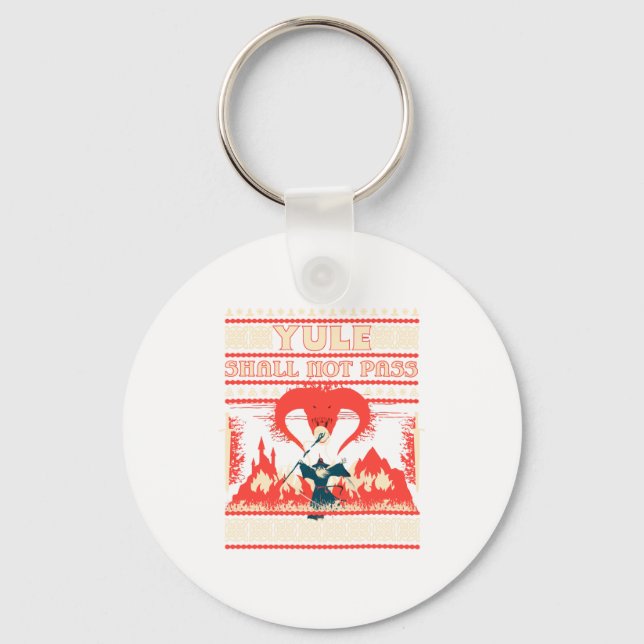 Chaveiro Yule Shall Not P Fantasy Wizard Holiday Pun Funny  (Frente)