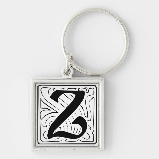 Chaveiro Z Monogramm schwarz weiß Schlüsselanhänger (Frente)