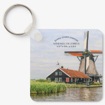 Zaanse Schans Windmill Watercolor Dutch Heritage