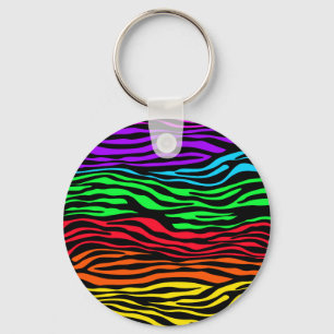 Chaveiro Zebra abstrata colorida
