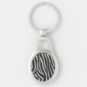 Chaveiro Zebra Black and Light Cinza