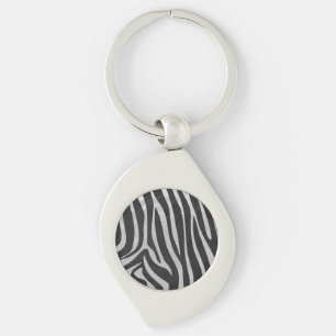 Chaveiro Zebra Black and Light Cinza