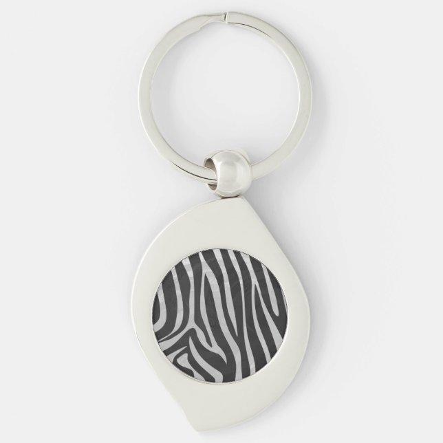 Chaveiro Zebra Black and Light Cinza (Frente)