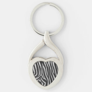 Chaveiro Zebra Black and Light Cinza