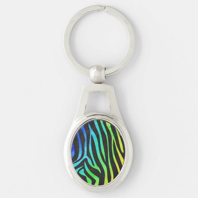 Chaveiro Zebra Black e Rainbow Impressão (Frente)