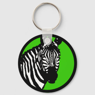 Chaveiro zebra. círculo personalizável de cor.