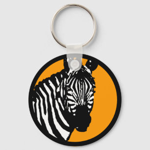 Chaveiro zebra. círculo personalizável de cor.