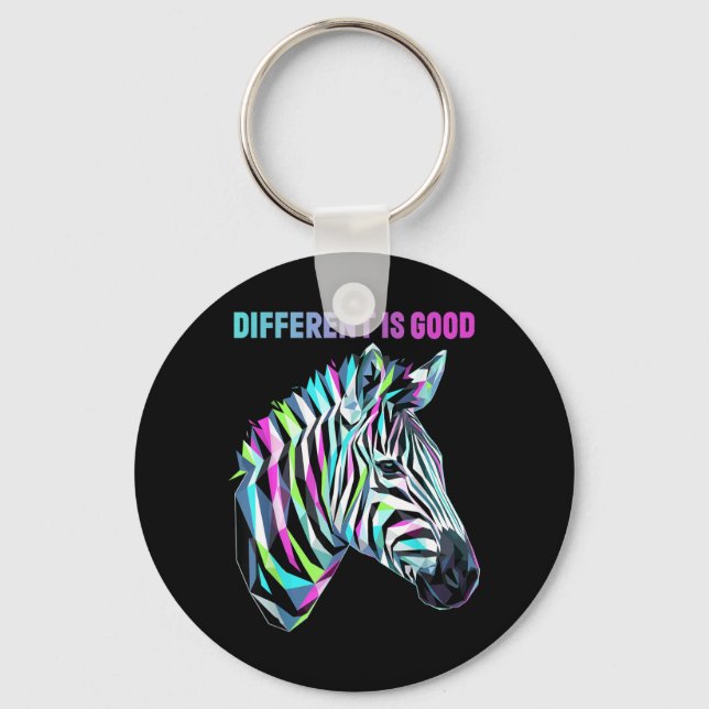 Chaveiro Zebra de Conscientização sobre Doenças Raras Difer (Frente)