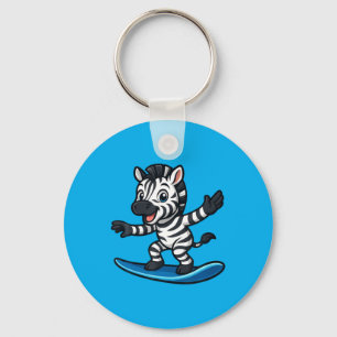 Chaveiro Zebra de Surf Fofo Animal Divertido Praia Vibraçõe