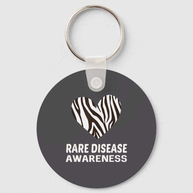 Chaveiro Zebra Heart Rare Disease Awareness Gift 2020  (Frente)