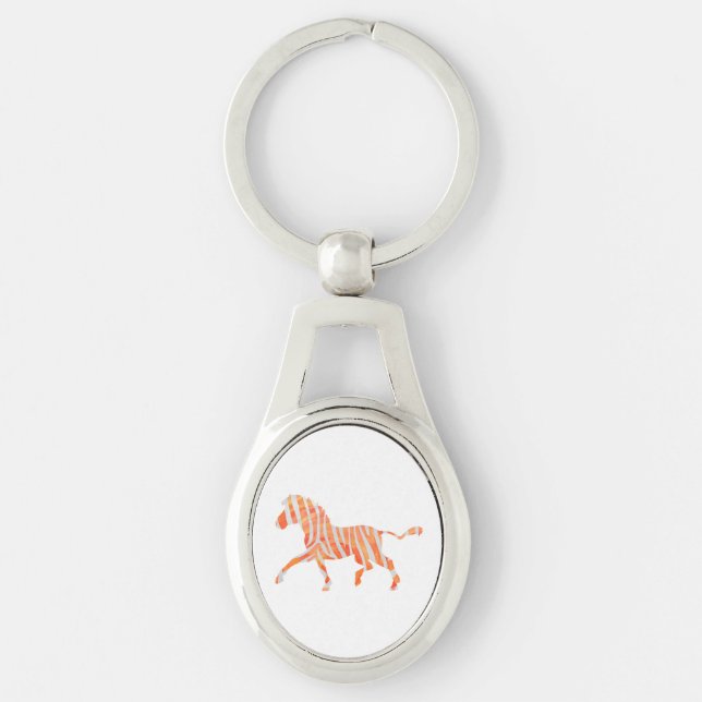 Chaveiro Zebra Orange e White Silhouette (Frente)