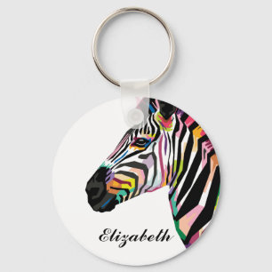 Chaveiro Zebra Pop personalizada colorida