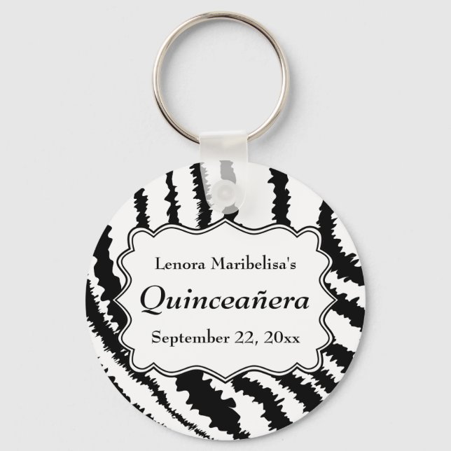 Chaveiro Zebra Print Pattern Quinceanera (Frente)