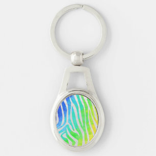 Chaveiro Zebra Rainbow e White Impressão