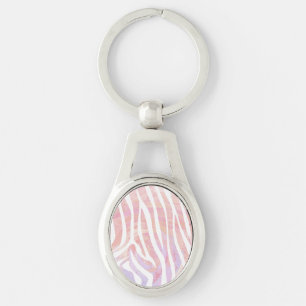 Chaveiro Zebra Rosa e Impressão branco