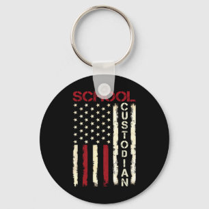 Chaveiro Zelador de Escola Apreciação da Bandeira American