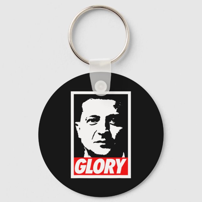 Chaveiro Zelenskyy - Glória à Ucrânia Apoie a Ucrânia Eu Ap (Frente)