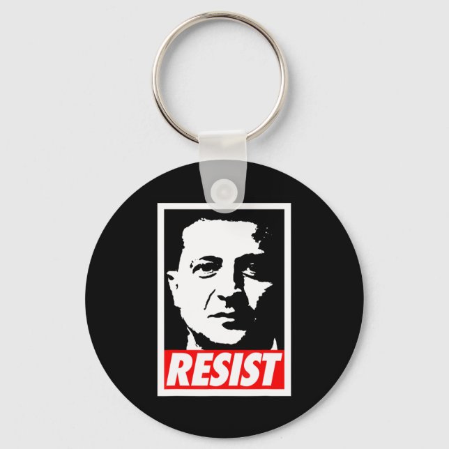Chaveiro Zelenskyy - Resistir Apoiar a Ucrânia Eu Estou Com (Frente)