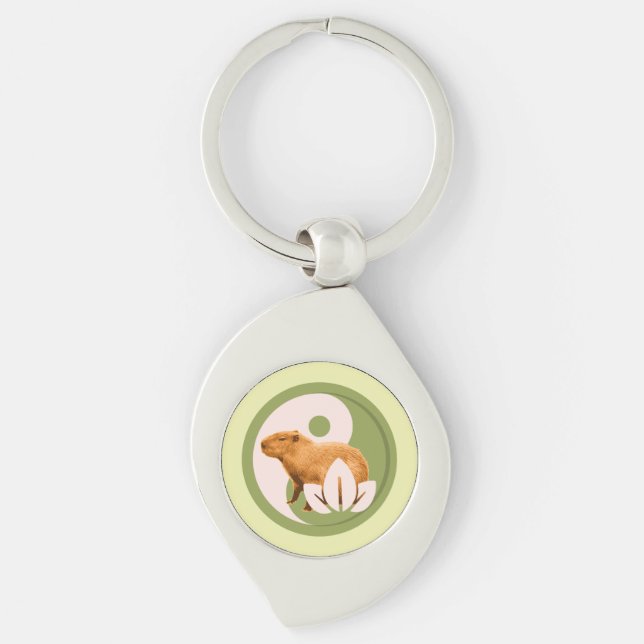 Chaveiro Zen Capivara Yin Yang Natureza Pacífica (Frente)
