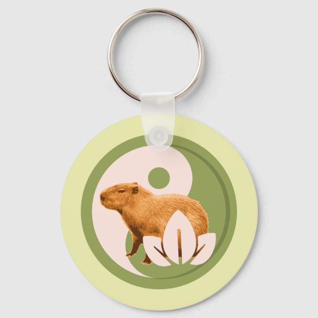 Chaveiro Zen Capivara Yin Yang Natureza Pacífica (Frente)