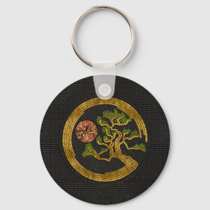Chaveiro Zen Enso Circle e Bonsai Tree Mosaico