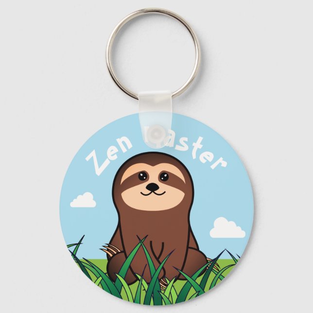 Chaveiro "Zen Master" kawaii Sloth (Frente)