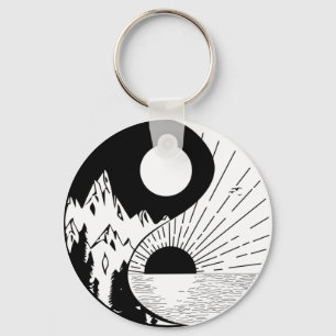 Chaveiro Zen Yin Yang Black White