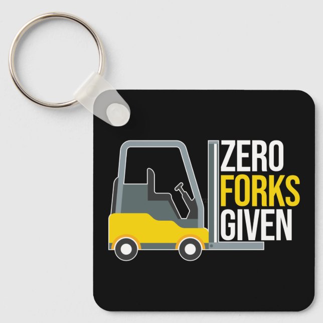 Chaveiro Zero Forks Fornecidos Engraçados (Frente)