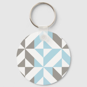 Chaveiro ZigZag Geométrico de Azul e Prata