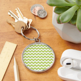 Chaveiro Zigzag Verde, Chevron Verde, Padrão Geométrico