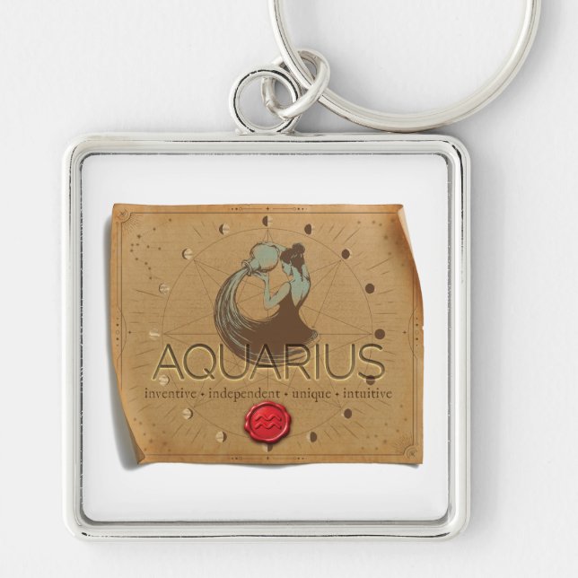 Chaveiro Zodiac - Aquarius - Keychain (Frente)