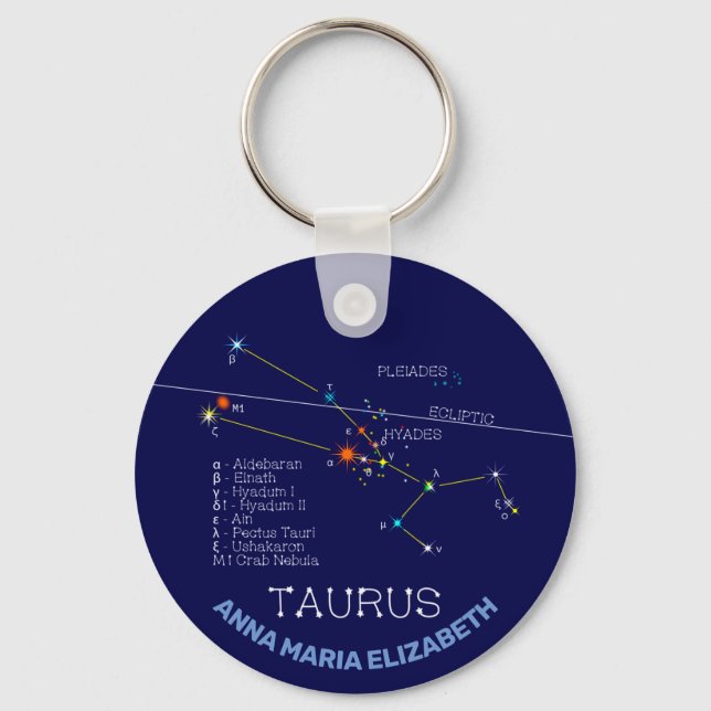 Chaveiro Zodiac Constelação Taurus (Frente)