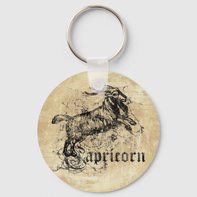 Chaveiro Zodíaco Capricórnio Vintage (Frente)