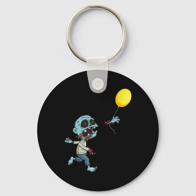 Chaveiro Zombie Birthday Balloon - Engraçada Zombie Kids A (Frente)
