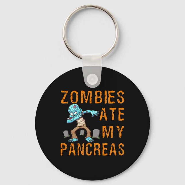 Chaveiro Zombies Comeram Meu Pâncreas - Diabetes Divertido (Frente)