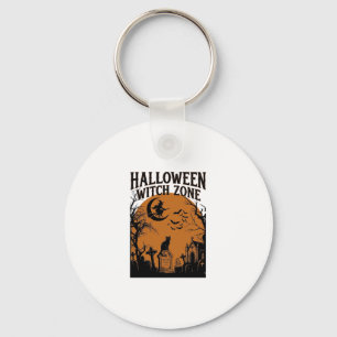 Chaveiro Zona de Bruxa de Halloween Cemitério de Gato Preto