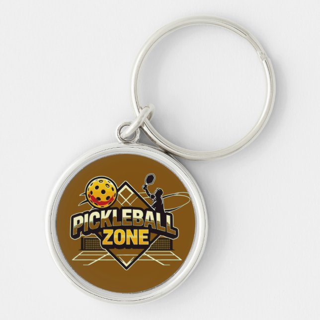 Chaveiro Zona de Pickleball - Perfeito para Jogadores Passi (Frente)