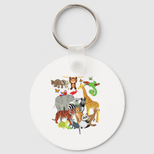 Chaveiro Zoo Animais de Festa de aniversário Selvagem Zoo D