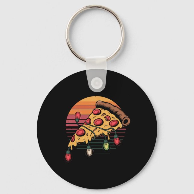 Chaveiro Zza Christmas Lights Retro Sunset Xmas Fast Food  (Frente)