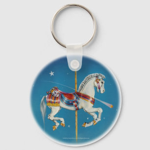 Chaveiros - Cavalo Carrossel Vermelho, Branco e Az