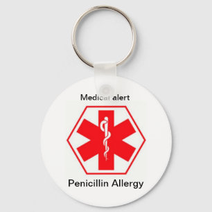 Chaveiros de alerta de alergia médica (personalizá